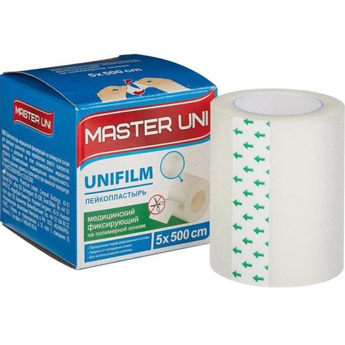 МАСТЕР ЮНИ ПЛАСТЫРЬ UNIFIX ТКАН/ОСНОВА 5СМ Х 500СМ ПЛАСТЫРЬ НА ТКАНЕВОЙ ОСНОВЕ №1