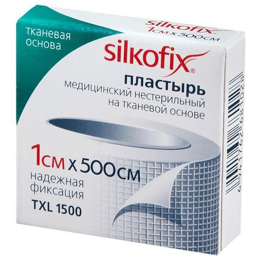SILKOFIX ПЛАСТЫРЬ ТКАНЕВ/ОСНОВА 1СМ X 500 СМ ПЛАСТЫРЬ НА ТКАНЕВОЙ ОСНОВЕ   №1