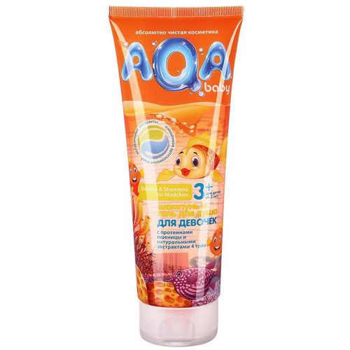 AQA BABY ШАМПУНЬ-ГЕЛЬ С ПРОТЕИНАМИ ПШЕНИЦЫ Д/ДЕВОЧЕК ШАМПУНЬ ДЛЯ ВОЛОС 250 МЛ №1