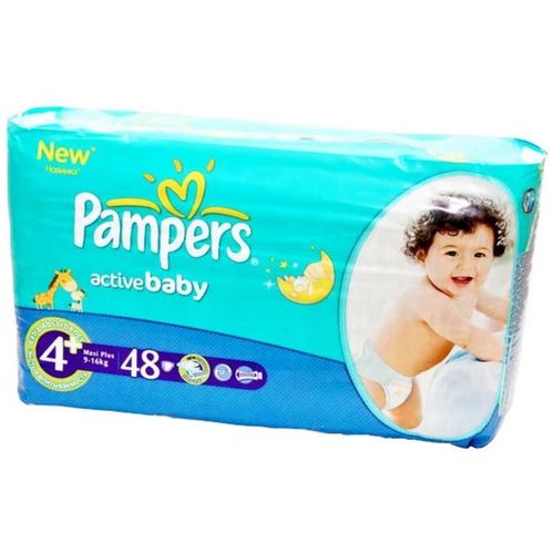 PAMPERS ACTIVE BABY-DRY ПОДГУЗНИКИ 4+ MAXI PLUS 9-16КГ ПОДГУЗНИКИ ДЕТСКИЕ №48