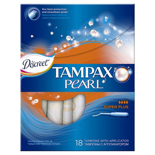 TAMPAX DISCREET COMPAK PEARL ТАМПОНЫ SUPER PLUS ТАМПОНЫ SUPER PLUS №18