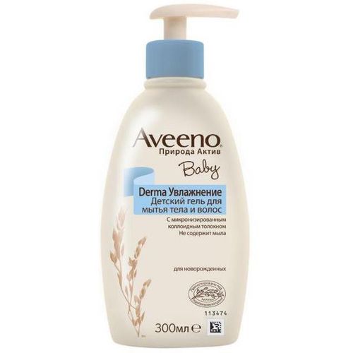 AVEENO BABY DERMA ГЕЛЬ УВЛАЖНЕНИЕ ДЕТСКИЙ ДЛЯ МЫТЬЯ ТЕЛА И ВОЛОС КОСМЕТИЧЕСКИЙ ГЕЛЬ 300 МЛ №1