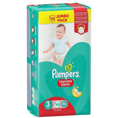 PAMPERS PANTS ТРУСИКИ 3 MIDI 6-11КГ ПОДГУЗНИКИ ДЕТСКИЕ-ТРУСЫ №60