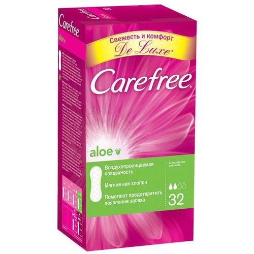 CAREFREE ПРОКЛАДКИ ALOE ПРОКЛАДКИ ЖЕНСКИЕ ГИГИЕНИЧЕСКИЕ №32