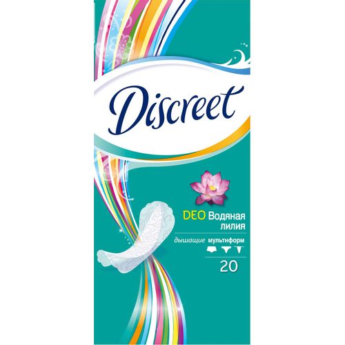 DISCREET ПРОКЛАДКИ ГИГИЕНИЧЕСКИЕ ЕЖЕДНЕВНЫЕ DEO WATER LILY ПРОКЛАДКИ ЖЕНСКИЕ ГИГИЕНИЧЕСКИЕ ЕЖЕДНЕВНЫЕ №20