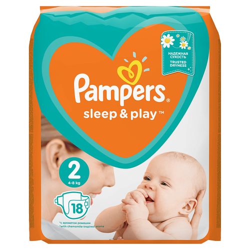 PAMPERS SLEEP & PLAY ПОДГУЗНИКИ 2 MINI 4-8КГ ПОДГУЗНИКИ ДЕТСКИЕ №18