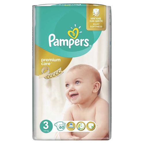 PAMPERS PREMIUM CARE ПОДГУЗНИКИ 3 MIDI 4-9КГ ПОДГУЗНИКИ ДЕТСКИЕ №60