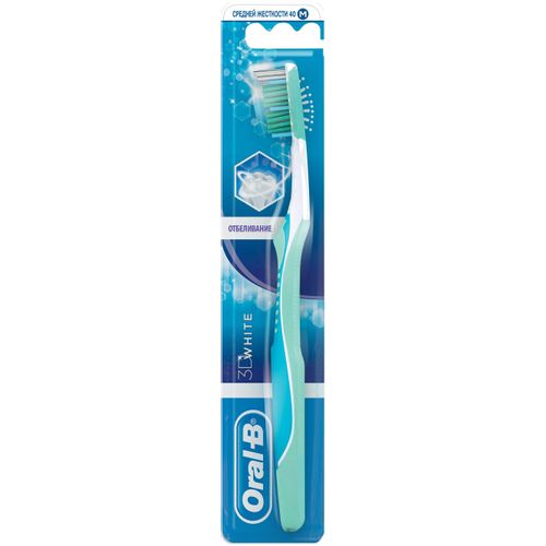 ORAL-B З/ЩЕТКА 3D WHITE ОТБЕЛИВАНИЕ 40 СРЕДНЯЯ ЗУБНАЯ ЩЕТКА   №1