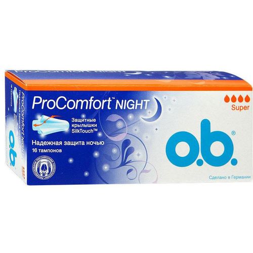 O.B. PROCOMFORT NIGHT SUPER ТАМПОНЫ ТАМПОНЫ SUPER №16