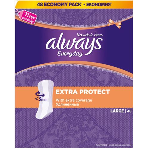 ALWAYS EVERYDAY LARGE ПРОКЛАДКИ ЕЖЕДНЕВНЫЕ УДЛИНЕННЫЕ ПРОКЛАДКИ ЖЕНСКИЕ ГИГИЕНИЧЕСКИЕ ЕЖЕДНЕВНЫЕ №48