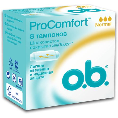 O.B. PROCOMFORT NORMAL ТАМПОНЫ ТАМПОНЫ NORMAL №8