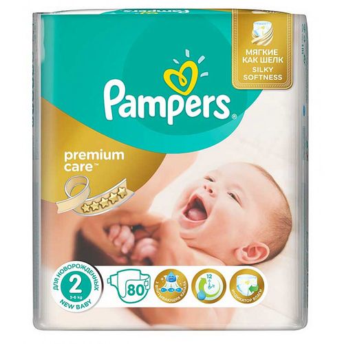 PAMPERS PREMIUM CARE ПОДГУЗНИКИ 2 MINI 3-6КГ ПОДГУЗНИКИ ДЕТСКИЕ №80