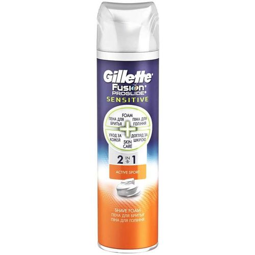 GILLETTE FUSION ПЕНА Д/БРИТЬЯ PROGLIDE SENSITIVE ACTIVE SPORT ПЕНА ДЛЯ БРИТЬЯ 250 МЛ №1
