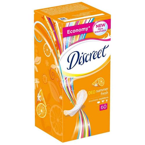 DISCREET ПРОКЛАДКИ ГИГИЕНИЧЕСКИЕ ЕЖЕДНЕВНЫЕ DEO SUMMER FRESH ПРОКЛАДКИ ЖЕНСКИЕ ГИГИЕНИЧЕСКИЕ ЕЖЕДНЕВНЫЕ №60