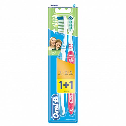 ORAL-B З/ЩЕТКА 3-EFFECT НАТУРАЛЬНАЯ СВЕЖЕСТЬ 40 СРЕДНЯЯ ЗУБНАЯ ЩЕТКА   №2