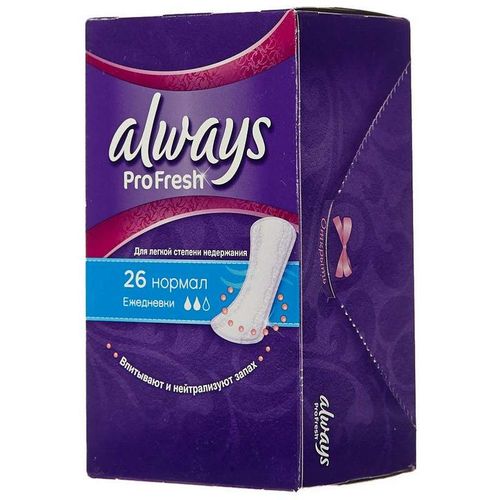 ALWAYS PROFRESH NORMAL ПРОКЛАДКИ ЕЖЕДНЕВНЫЕ Д/ЛЕГКОЙ СТЕПЕНИ НЕДЕРЖАНИЯ  №26