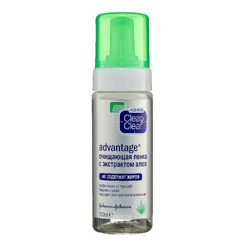 CLEAN&CLEAR ADVANTAGE ПЕНКА ОЧИЩАЮЩАЯ С АЛОЭ КОСМЕТИЧЕСКАЯ ПЕНА 150 МЛ №1