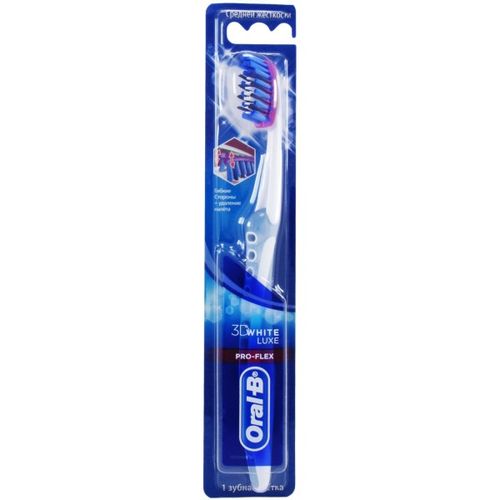 ORAL-B З/ЩЕТКА 3D WHITE LUXE PRO-FLEX 38 СРЕДНЯЯ ЗУБНАЯ ЩЕТКА   №1