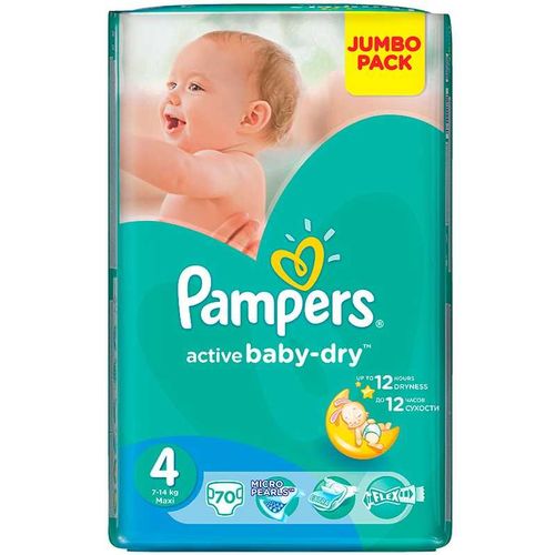 PAMPERS ACTIVE BABY-DRY ПОДГУЗНИКИ 4 MAXI 7-14КГ ПОДГУЗНИКИ ДЕТСКИЕ №70