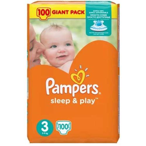 PAMPERS SLEEP & PLAY ПОДГУЗНИКИ 3 MIDI 5-9КГ ПОДГУЗНИКИ ДЕТСКИЕ №100