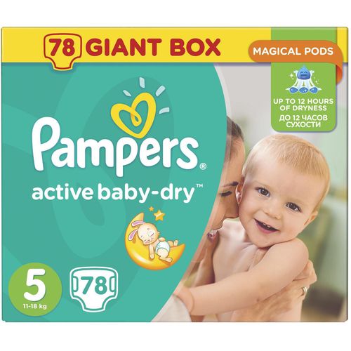 PAMPERS ACTIVE BABY-DRY ПОДГУЗНИКИ 5 JUNIOR 11-18КГ ПОДГУЗНИКИ ДЕТСКИЕ №78