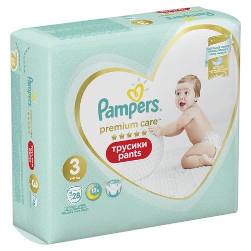 PAMPERS PREMIUM CARE PANTS ТРУСИКИ 3 MIDI 6-11КГ ПОДГУЗНИКИ ДЕТСКИЕ-ТРУСЫ №28