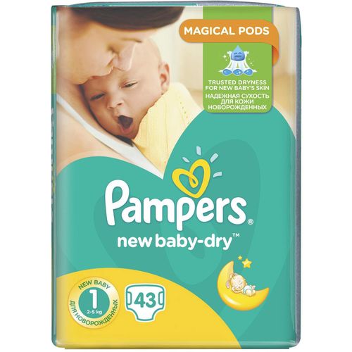PAMPERS NEW BABY-DRY ПОДГУЗНИКИ 1 NEWBORN 2-5КГ ПОДГУЗНИКИ ДЕТСКИЕ №43