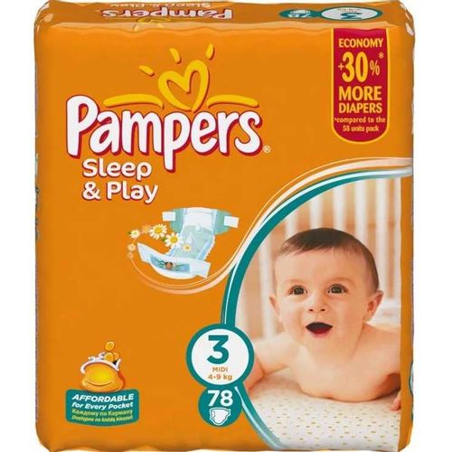 PAMPERS SLEEP & PLAY ПОДГУЗНИКИ 3 MIDI 4-9КГ ПОДГУЗНИКИ ДЕТСКИЕ №78