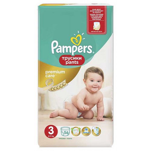 PAMPERS PREMIUM CARE PANTS ТРУСИКИ 3 MIDI 6-11КГ ПОДГУЗНИКИ ДЕТСКИЕ-ТРУСЫ №56
