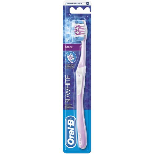 ORAL-B З/ЩЕТКА 3D WHITE БЛЕСК 40 СРЕДНЯЯ ЗУБНАЯ ЩЕТКА   №1