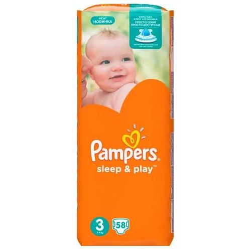 PAMPERS SLEEP & PLAY ПОДГУЗНИКИ 3 MIDI 4-9КГ ПОДГУЗНИКИ ДЕТСКИЕ №58