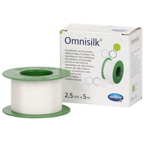 OMNISILK ПЛАСТЫРЬ ФИКСИРУЮЩИЙ ГИПОАЛЛЕРГЕННЫЙ ИЗ ИСКУССТВЕННОГО ШЕЛКА БЕЛОГО ЦВЕТА 5.0 М X 2.5 СМ ПЛАСТЫРЬ НА ШЕЛКОВОЙ ОСНОВЕ   №1