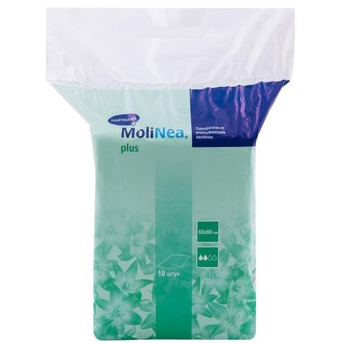 MOLINEA PLUS ПЕЛЕНКА 60 Х 90СМ ВПИТ 1550 МЛ ПЕЛЕНКИ ВПИТЫВАЮЩИЕ ВЗРОСЛЫЕ №10