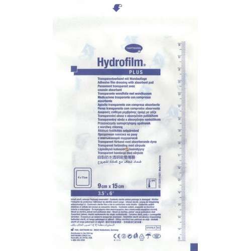 HYDROFILM PLUS ПОВЯЗКА ПРОЗРАЧНАЯ САМОФИКСИРУЮЩАЯ С ВПИТЫВАЮЩЕЙ ПОДУШЕЧКОЙ 9 СМ X 15 СМ ПОВЯЗКИ ПЛАСТЫРНОГО ТИПА   №1