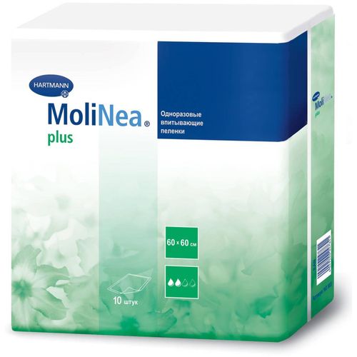 MOLINEA PLUS ПЕЛЕНКА 60 Х 60СМ ВПИТ 1100МЛ ПЕЛЕНКИ ВПИТЫВАЮЩИЕ ВЗРОСЛЫЕ №10