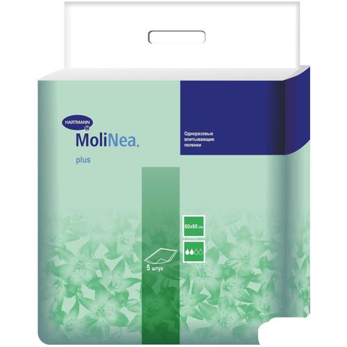MOLINEA PLUS ПЕЛЕНКА 60 Х 60СМ ВПИТ 1100МЛ ПЕЛЕНКИ ВПИТЫВАЮЩИЕ ВЗРОСЛЫЕ №5
