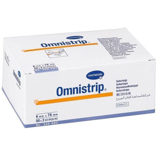 OMNISTRIP ПЛАСТЫРНЫЕ ПОЛОСКИ ГИПОАЛЛЕРГЕННЫЙ ДЛЯ ЗАКРЫТИЯ РАН 6 ММ X 76 ММ ПЛАСТЫРЬ   №150