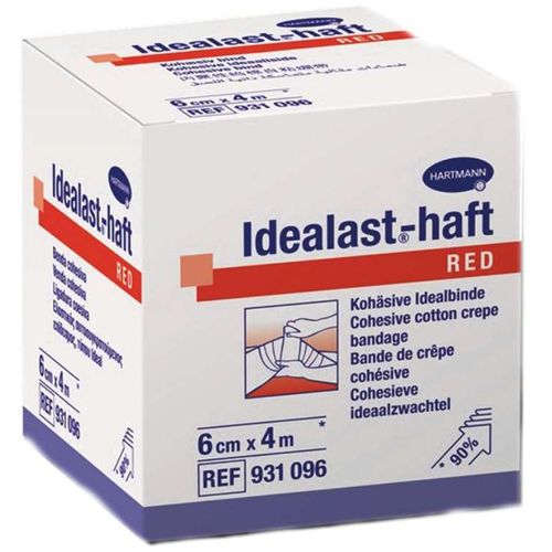 IDEALAST-HAFT RED БИНТ ЭЛАСТ КОГЕЗИВНЫЙ КРАСНЫЙ 4М Х 6СМ БИНТ ЭЛАСТИЧНЫЙ №1