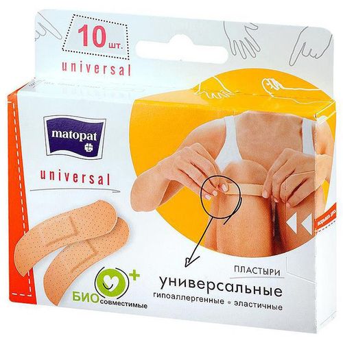 MATOPAT ПЛАСТЫРЬ UNIVERSAL УНИВЕРСАЛЬНЫЙ 1.9 СМ X 7.6 СМ ПЛАСТЫРЬ   №10
