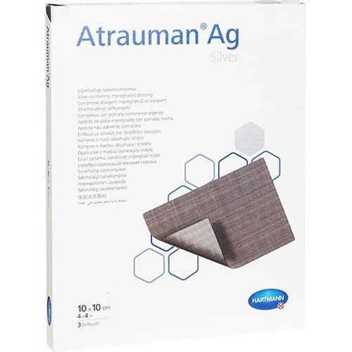 ATRAUMAN AG ПОВЯЗКА МАЗЕВАЯ СЕРЕБРОСОДЕРЖАЩАЯ 10 СМ X 10 СМ ПОВЯЗКИ №3