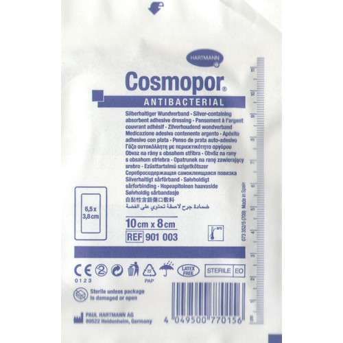 COSMOPOR ANTIBACTERIAL ПОВЯЗКА СЕРЕБРОСОДЕРЖАЩАЯ САМОКЛЕЯЩАЯСЯ С ВПИТЫВАЮЩЕЙ ПОДУШЕЧКОЙ 10 СМ X 8 СМ ПОВЯЗКИ ПЛАСТЫРНОГО ТИПА   №1