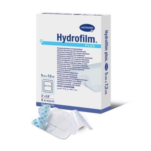 HYDROFILM PLUS ПОВЯЗКА ПРОЗРАЧНАЯ САМОФИКСИРУЮЩАЯ С ВПИТЫВАЮЩЕЙ ПОДУШЕЧКОЙ 5 СМ X 7.2 СМ ПОВЯЗКИ ПЛАСТЫРНОГО ТИПА   №1