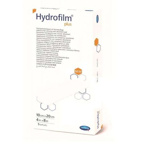 HYDROFILM PLUS ПОВЯЗКА ПРОЗРАЧНАЯ САМОФИКСИРУЮЩАЯ С ВПИТЫВАЮЩЕЙ ПОДУШЕЧКОЙ 10 СМ X 20 СМ ПОВЯЗКИ ПЛАСТЫРНОГО ТИПА   №5