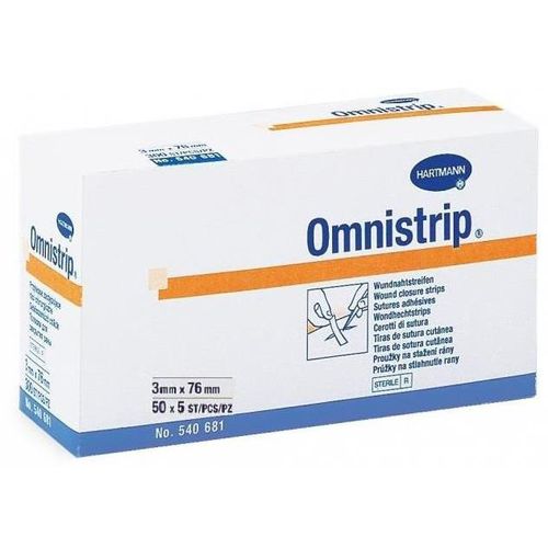 OMNISTRIP ПЛАСТЫРНЫЕ ПОЛОСКИ ГИПОАЛЛЕРГЕННЫЙ ДЛЯ ЗАКРЫТИЯ РАН 3 ММ X 76 ММ ПЛАСТЫРЬ   №250