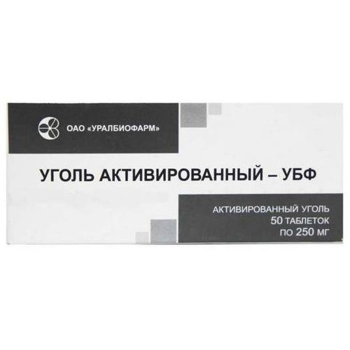 УГОЛЬ АКТИВИРОВАННЫЙ УБФ ТАБЛЕТКИ 250 МГ   №50