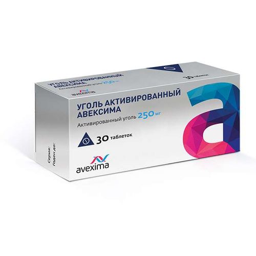 УГОЛЬ АКТИВИРОВАННЫЙ АВЕКСИМА ТАБЛЕТКИ 250 МГ   №30