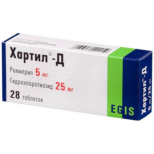 ХАРТИЛ-Д ТАБЛЕТКИ 5 МГ+25 МГ   №28