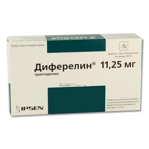 ДИФЕРЕЛИН ЛИОФИЛИЗАТ ДЛЯ ПРИГОТОВЛЕНИЯ СУСПЕНЗИИ ДЛЯ ВНУТРИМЫШЕЧНОГО ВВЕДЕНИЯ 11,25 МГ   №1
