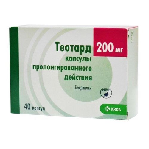 ТЕОТАРД КАПСУЛЫ С ПРОЛОНГИРОВАННЫМ ВЫСВОБОЖДЕНИЕМ 200 МГ   №40