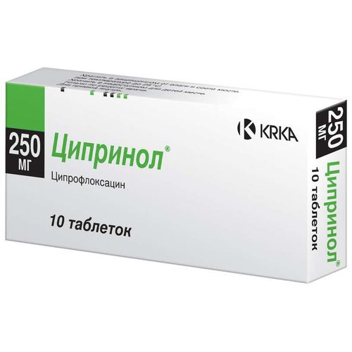 ЦИПРИНОЛ ТАБЛЕТКИ ПОКРЫТЫЕ ПЛЕНОЧНОЙ ОБОЛОЧКОЙ 250 МГ   №10